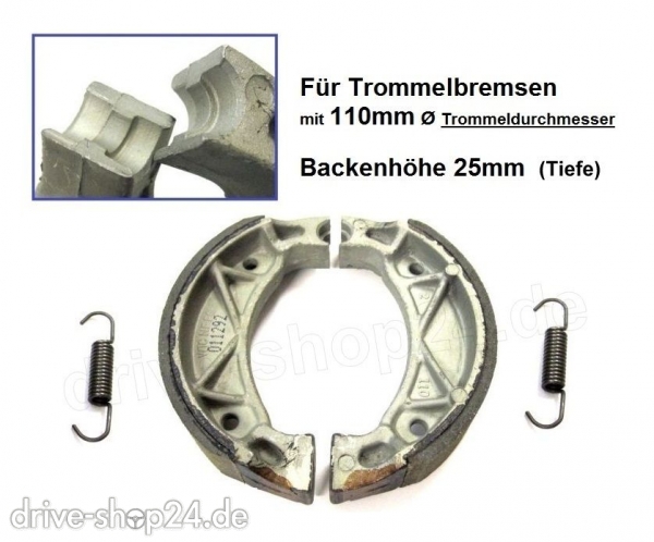 962] Bremsbacken fr 50 er CPI Popcorn RIVERO Phoenix B05 Explorer Cracker Spin Race hinten