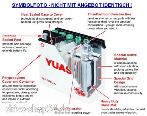 6N6-3B-1 6V 6Ah YUASA Batterie Akku
