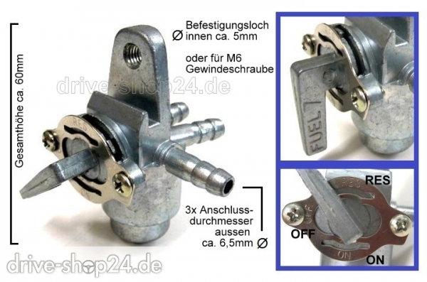 Motorrad Benzinhahn Control Schalter Metall Ersatz für BMW R25/3
