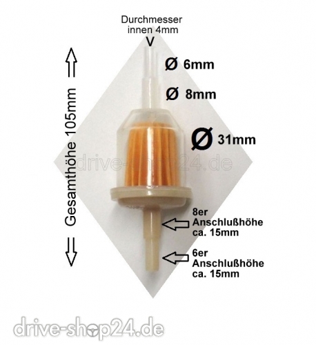  Muenchen - BENZINFILTER Ø 6-8 mm für Roller