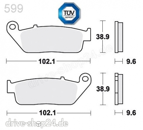599] BREMSKL�TZE f�r DAELIM VT, VL Daystar auch Fi 125 VORNE